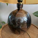 Sandstone ball lamp by Guy Baudat, vintage ceramic