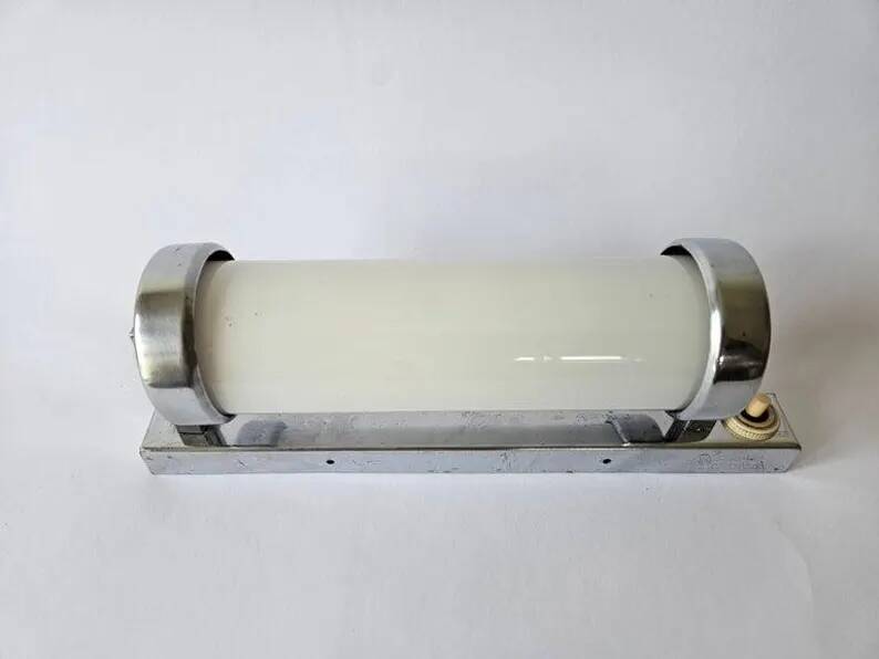 Rare Chrome design Bauhaus, Art Deco, Functionalism Wall Lamp, 1930s