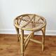 Vintage rattan stool in bohemian retro style - 1950s/1960s -