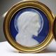 Pair of religious medallions in Limoges porcelain, circa 1900-1930.