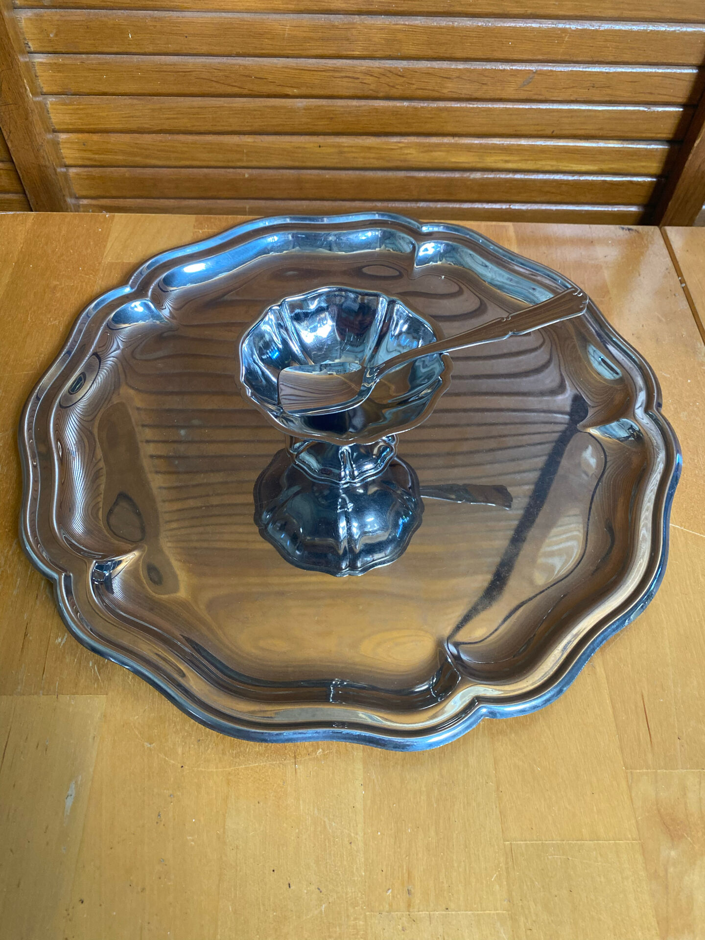 Ice Cream Service GUY DEGRENNE Tray + 6 Bowls + 6 Vintage Spoons