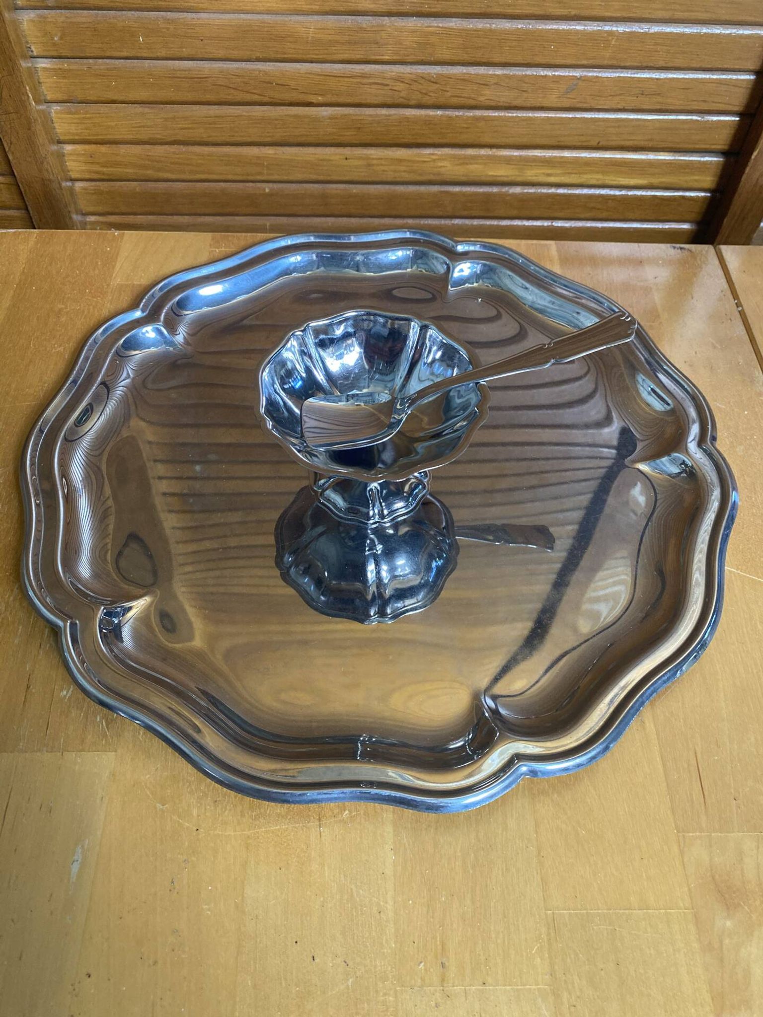 Ice Cream Service GUY DEGRENNE Tray + 6 Bowls + 6 Vintage Spoons