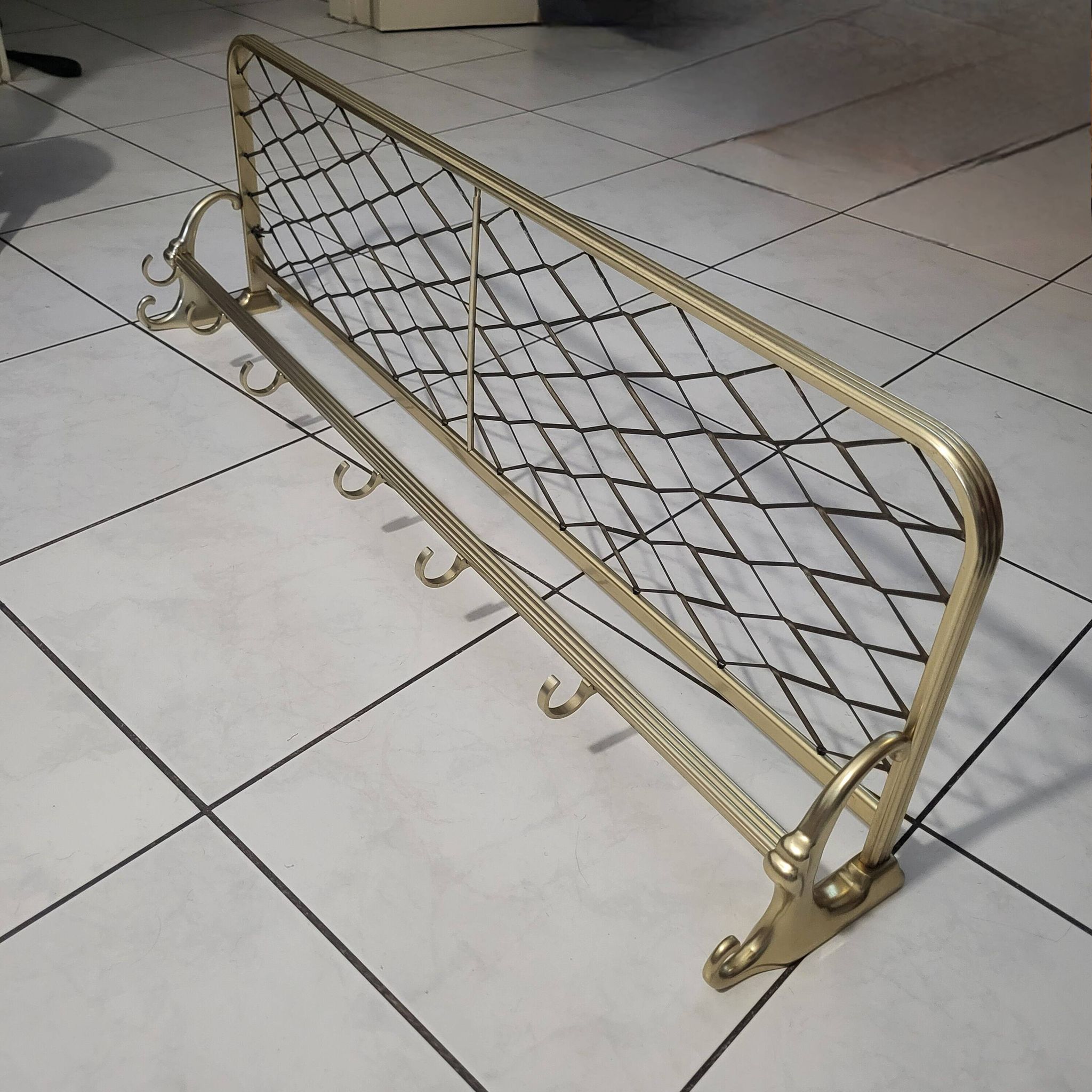 Coat rack in gold aluminum from the 50s and 60s