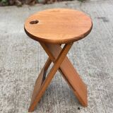 Suzy folding stool in solid beech by Adrian Reed 1980