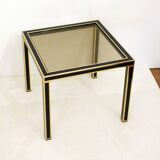 Pair of black & gold trundle tables 1970'