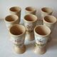 Old 8 mazagrans coffee service in stoneware with floral flower decoration 14 cm kitchen decor