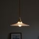 Hanging lamp opaline undulating old lampshade white glass
