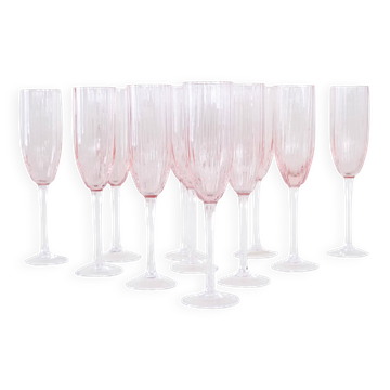 Set of Prosecco glasses, French design, 1970s, made in France