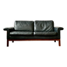 Canapé en cuir noir, asko, finlande années 1960, vintage, mid-c moderne