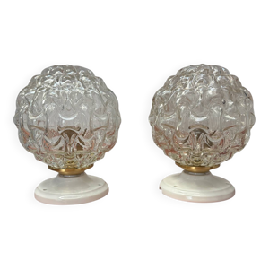 Paire d’appliques globes