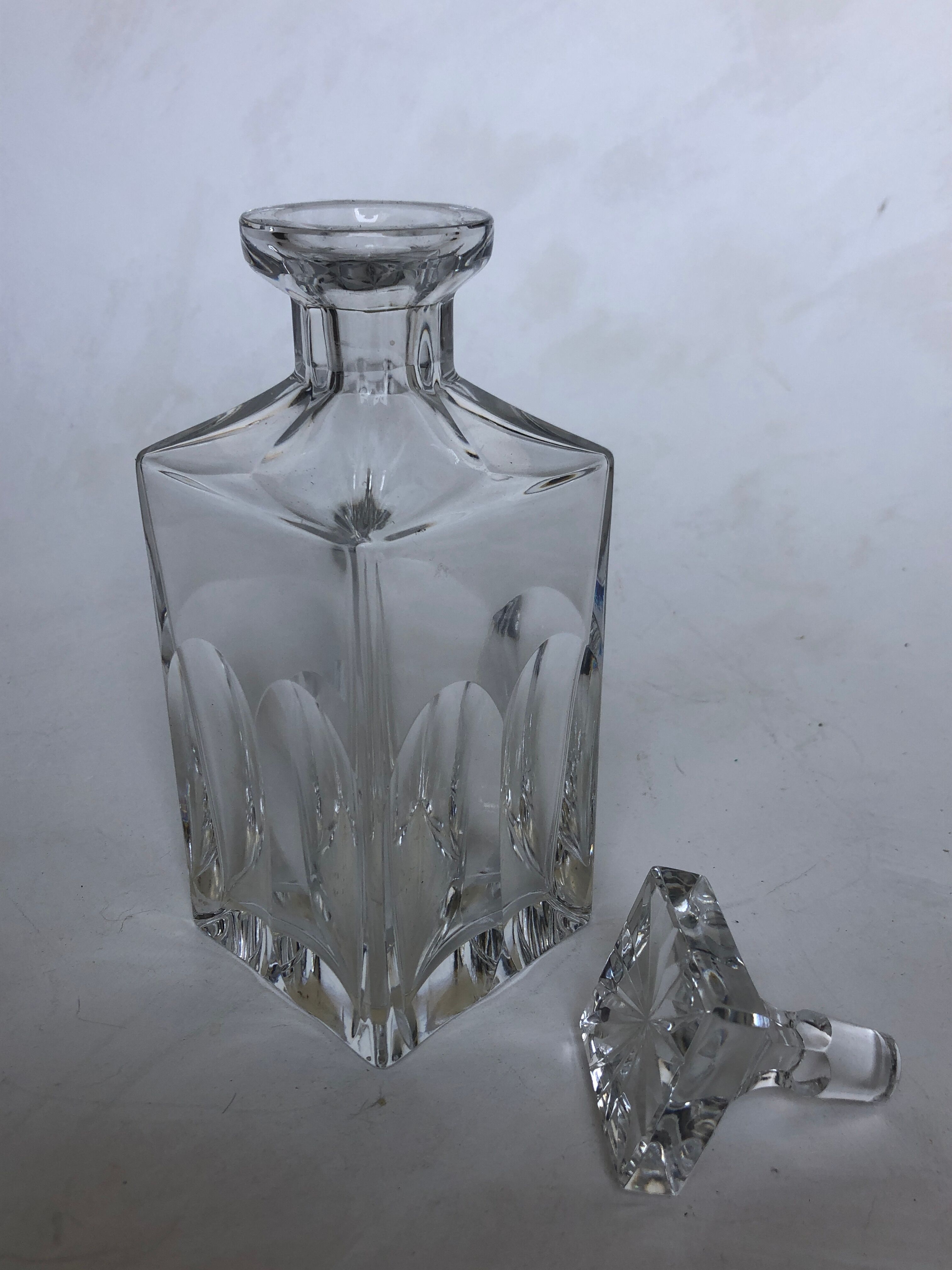 Chiseled crystal carafe