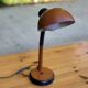 Vintage 70s desk lamp with a swan neck in terracotta and black, space age style.