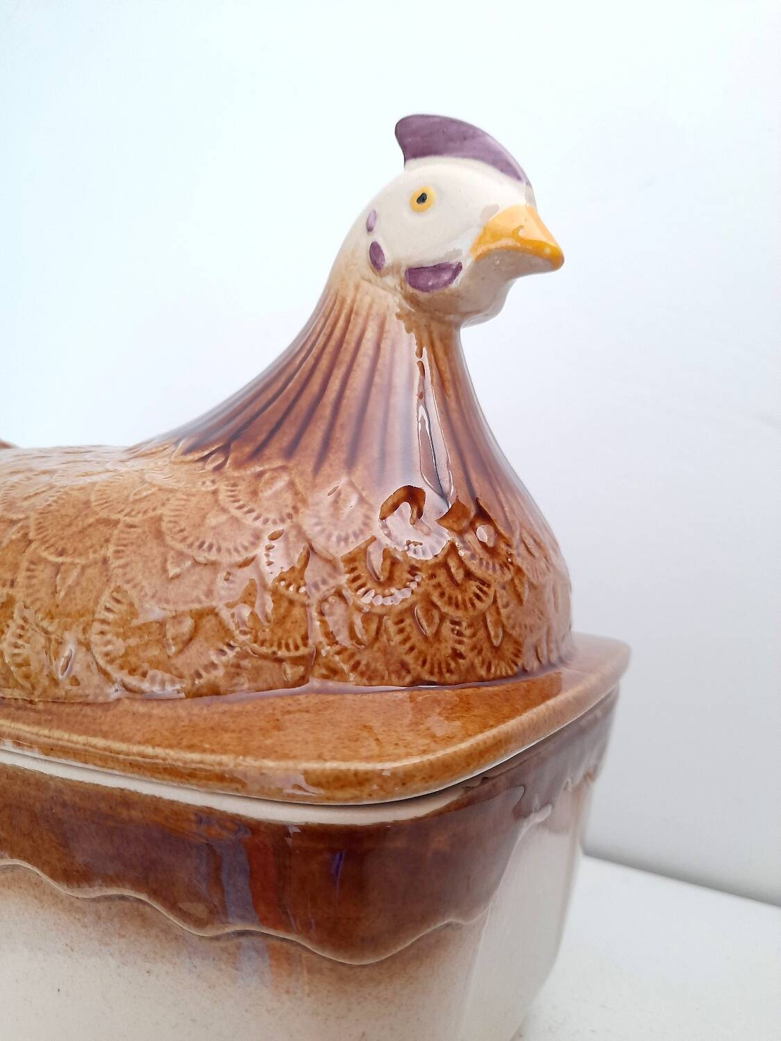 Large earthenware chicken terrine