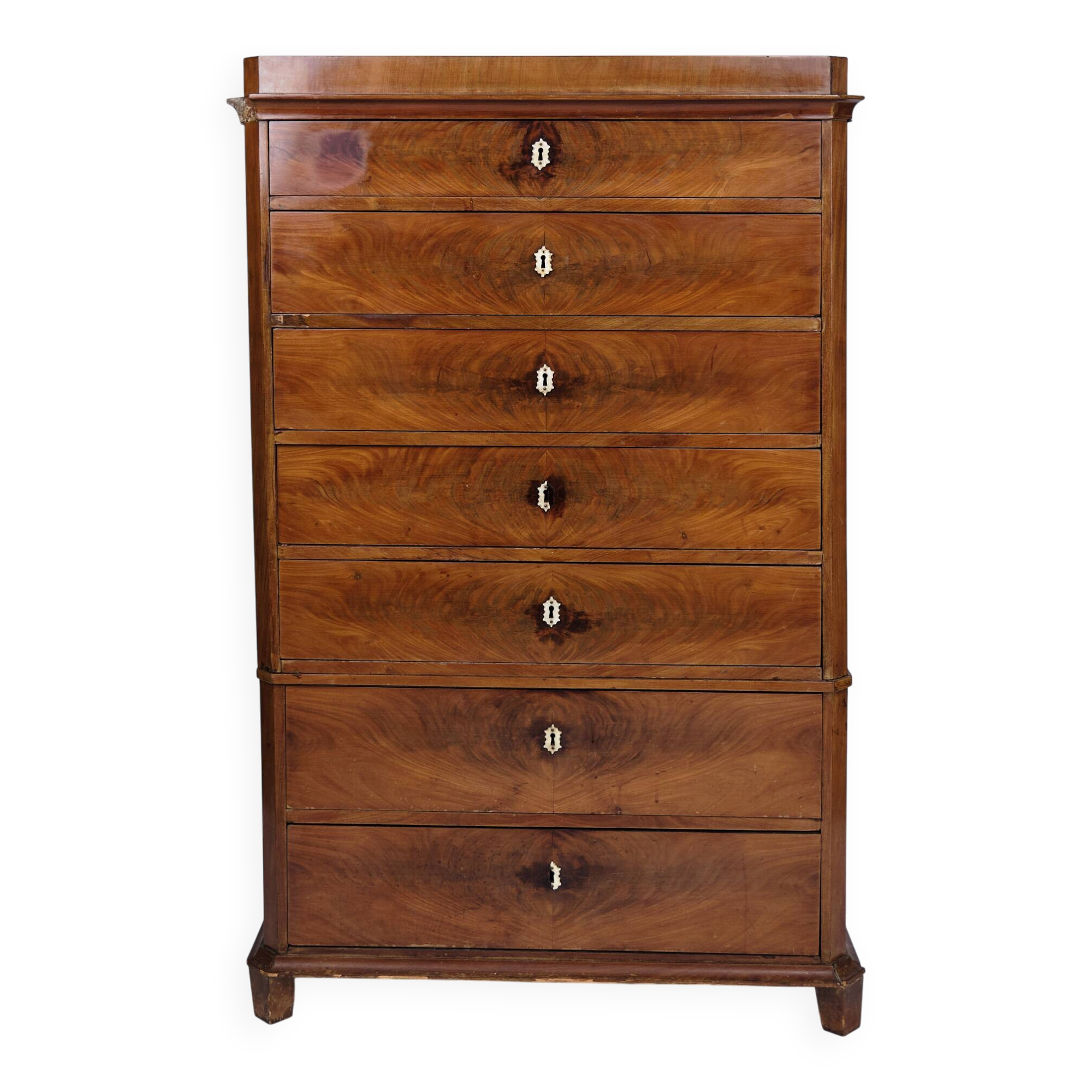 Chest of drawers - antique - mahogany - 7 drawers - 1860s