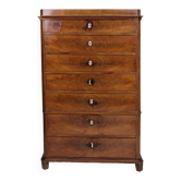 Commode - antique - acajou - 7 tiroirs - années 1860