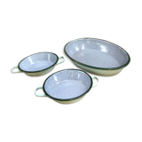 Set of 3 dishes in enamel