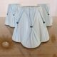 Set of 3 pale blue plastic strip lampshades, to clip onto a bulb.