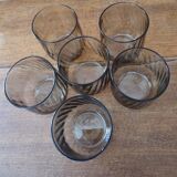 6 verres en verre ambré