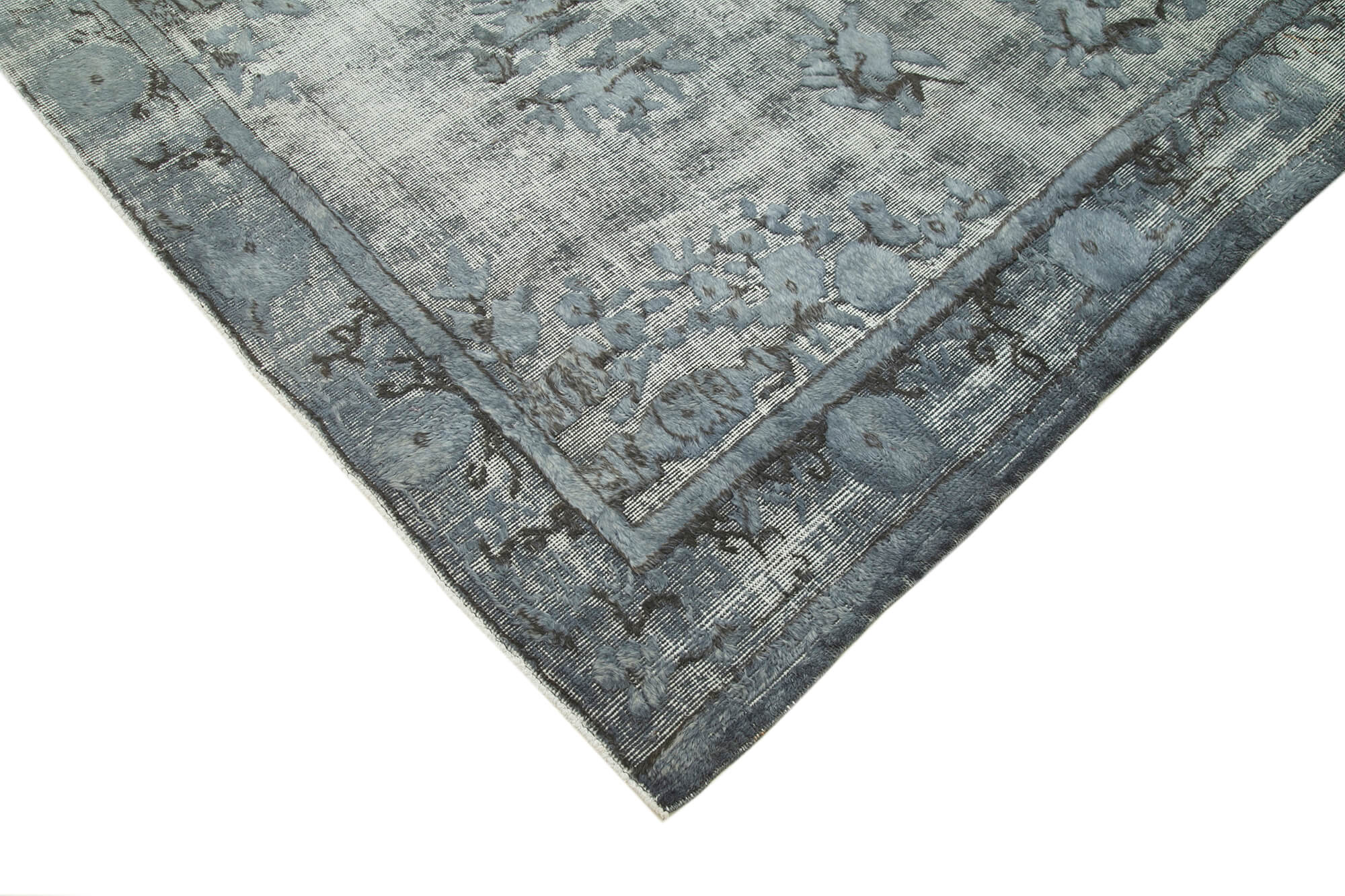 Hand-knotted antique turkish 1970s 172 cm x 264 cm grey carpet