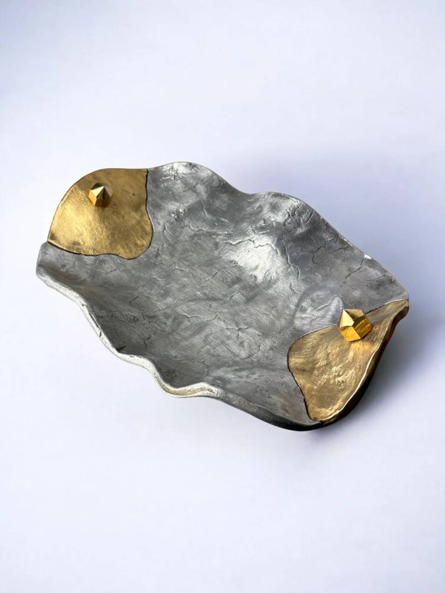 Brutalist centerpiece by Art3 in bronze, Spain, 1970s