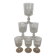 Set of 6 Luminarc Quadrille white wine glasses