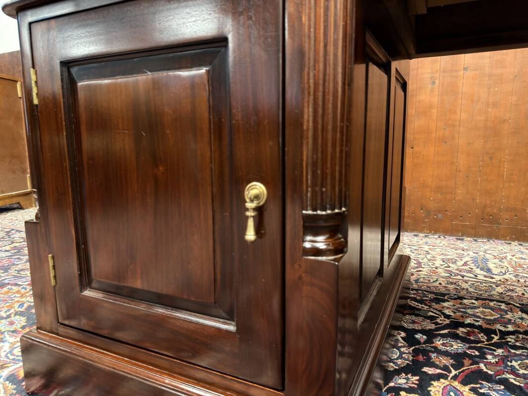 Classic English Desk with Green Inlay