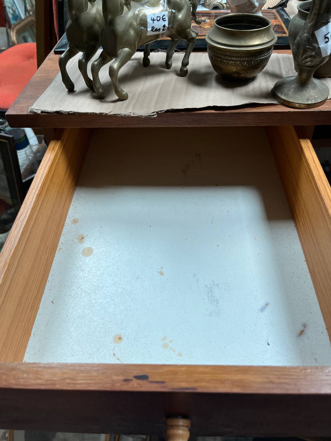 Vintage 1950s desk in light wood – compass base