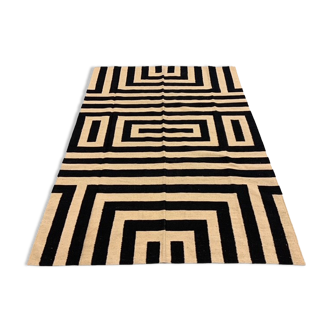 Tapis kilim noir et blanc 235x173cm