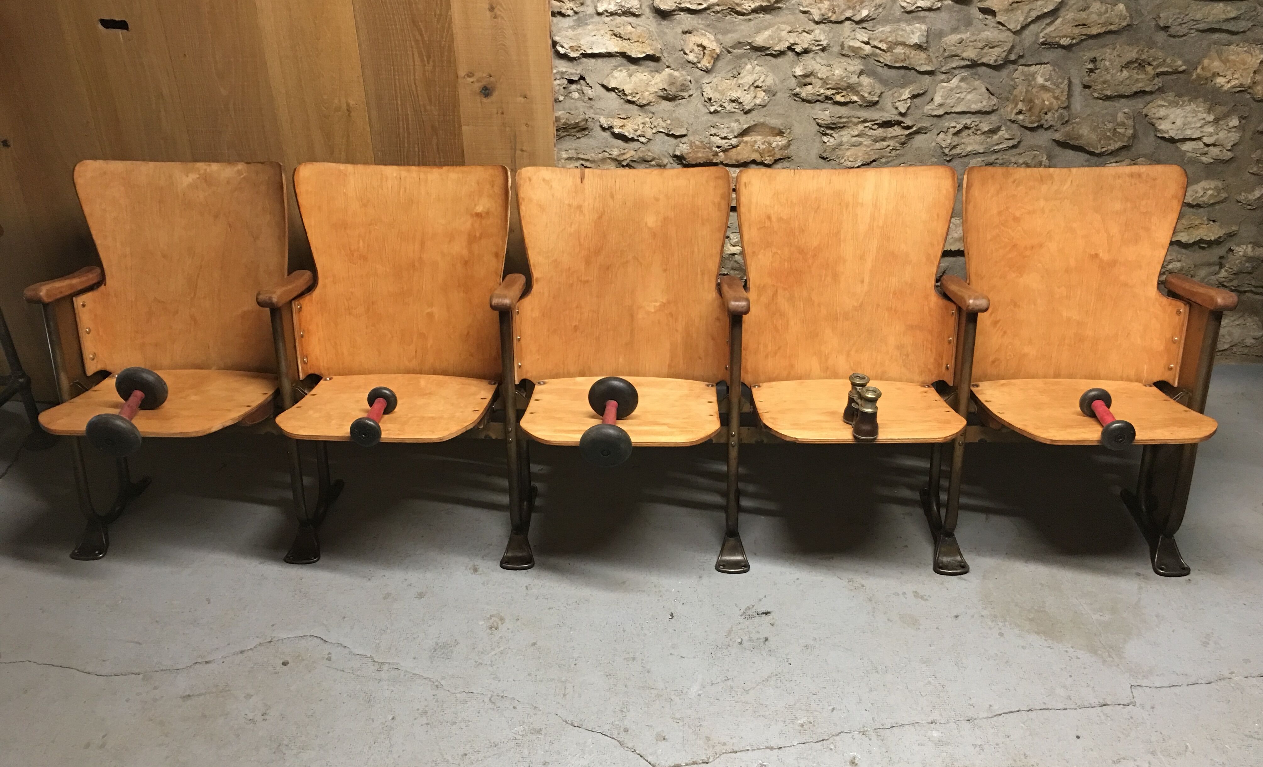 Former folding seats of theatre or cinema 1940