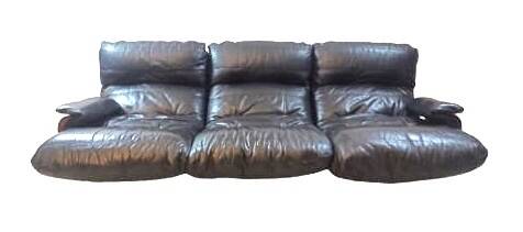 Vintage Scandinavian leather sofa, midcentury leather sofa