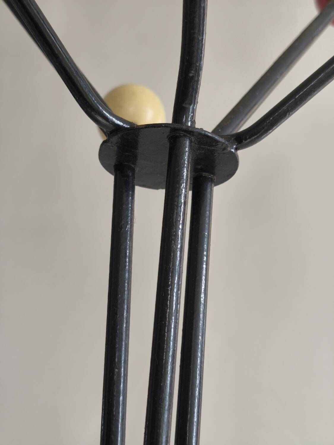 Vintage metal and wood coat rack