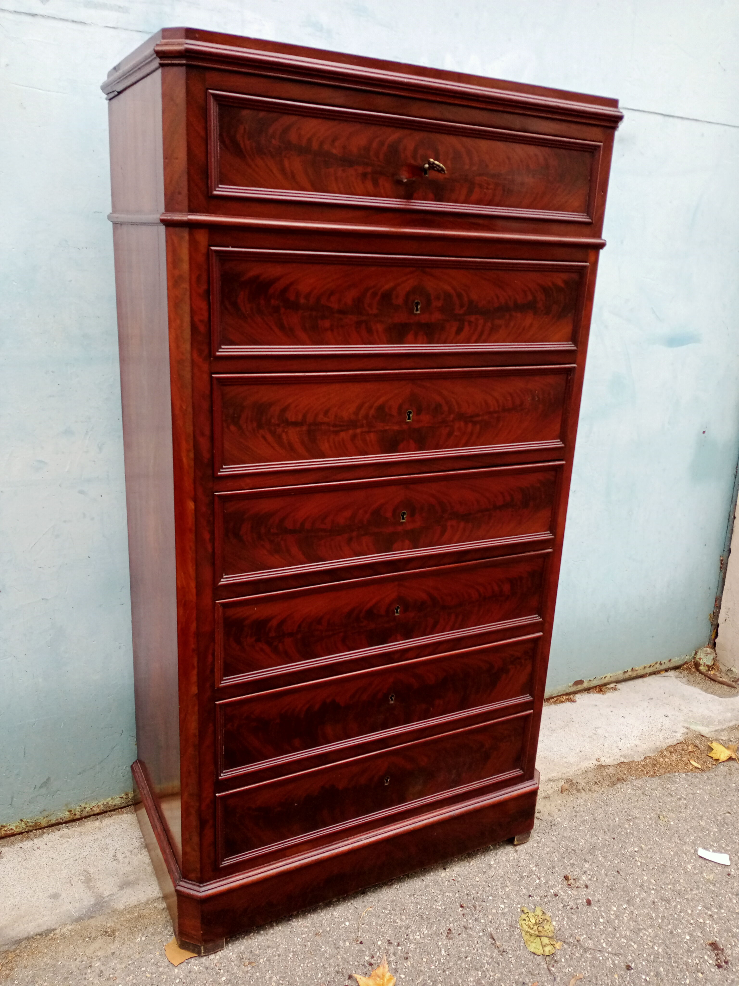 Semainier Louis Philippe mahogany
