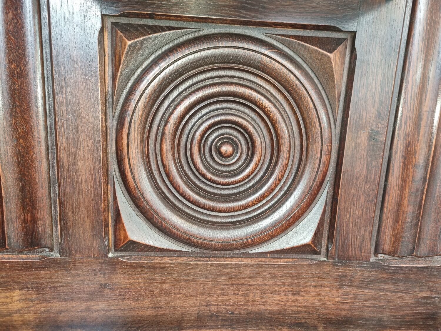 Breton carved wood cloakroom, 1930