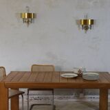 Extendable dining table in solid elm 1980 Regain