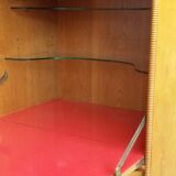Bar work French formica red-pink and oak circa 40 Francisque Chaleyssin