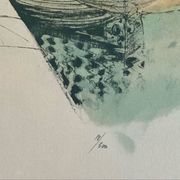 Lithographie originale signée Rolf Rafflewski – Le Port de Lesconil