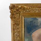 Nude portrait of a young woman with a headscarf, Maurice Ehlinger, Circa 1940