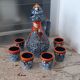 Vallauris sea foam ceramic liquor service