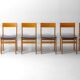 Set of 6 'Abstracta' dining chairs in beech by Jos de Mey, Belgium 1960s
