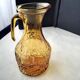 Water carafe, vintage amber glass jug Italian manufacture 1960s