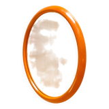 Orange oval mirror - 1970s