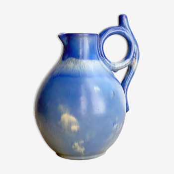 Art Deco vase / earvase - blue ceramic