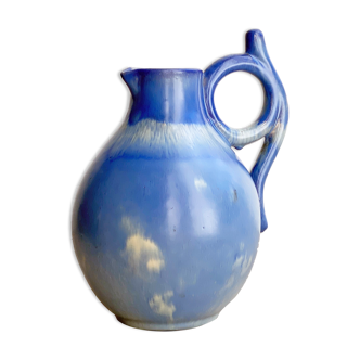 Art Deco vase / earvase - blue ceramic