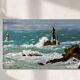 Oil painting on canvas Lighthouse Raz de Sein