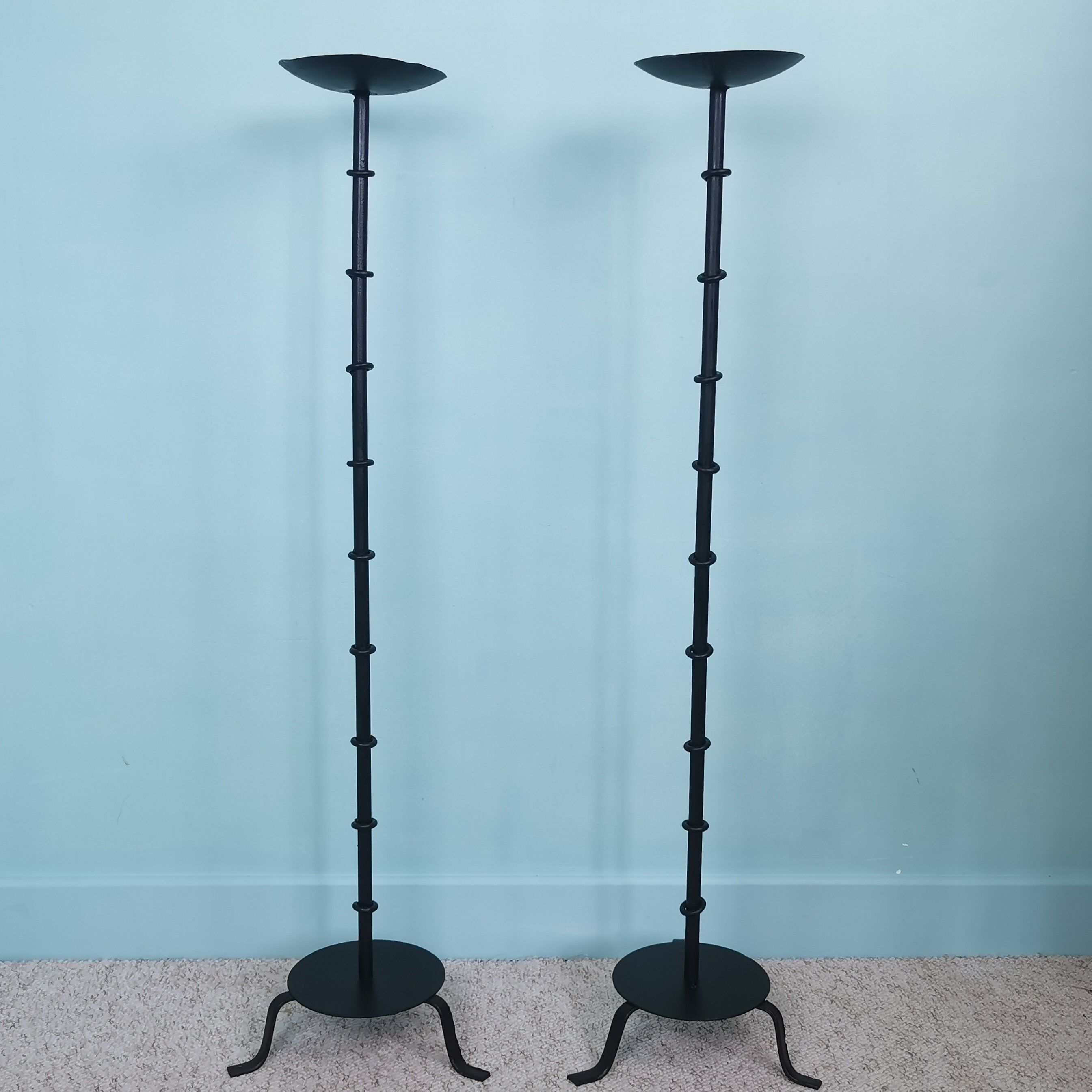 Wrought iron candlesticks