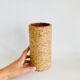 Vintage ceramic vase wood effect