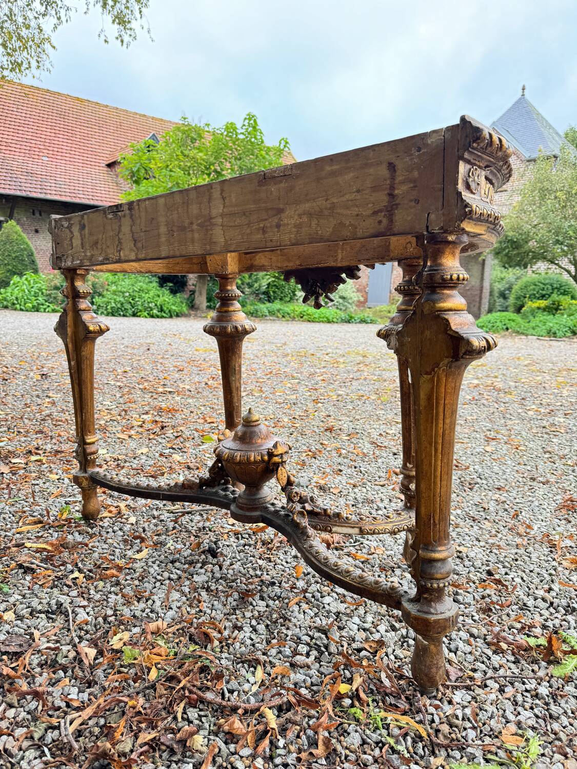 Gilded Wood Console from the Napoleon III Period, 19th Century