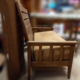 Scandinavian style oak bench in the 60s