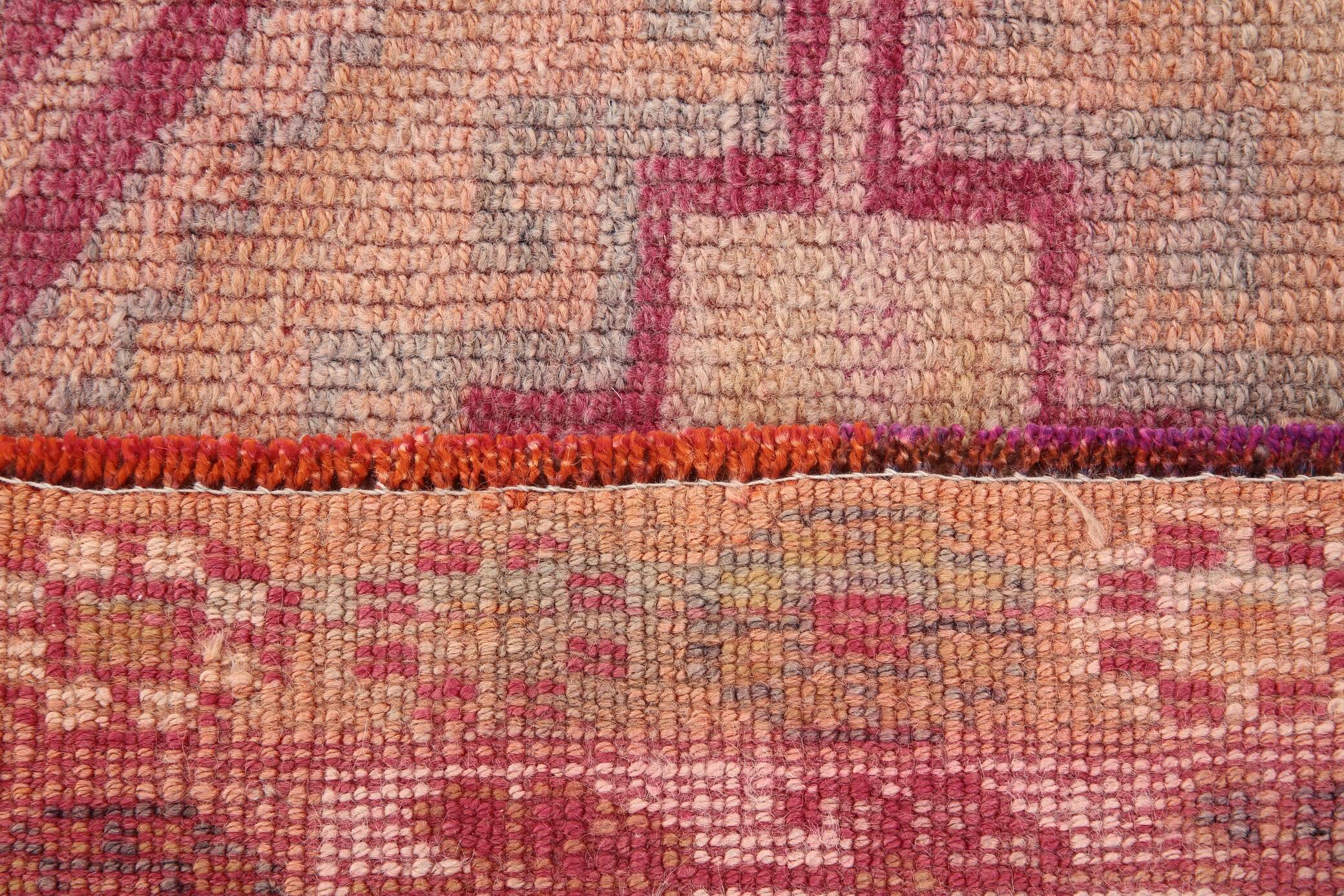 3x12 Rug For Kitchen Pale Red Pink Turkish Vintage Runner Rug 85x367Cm