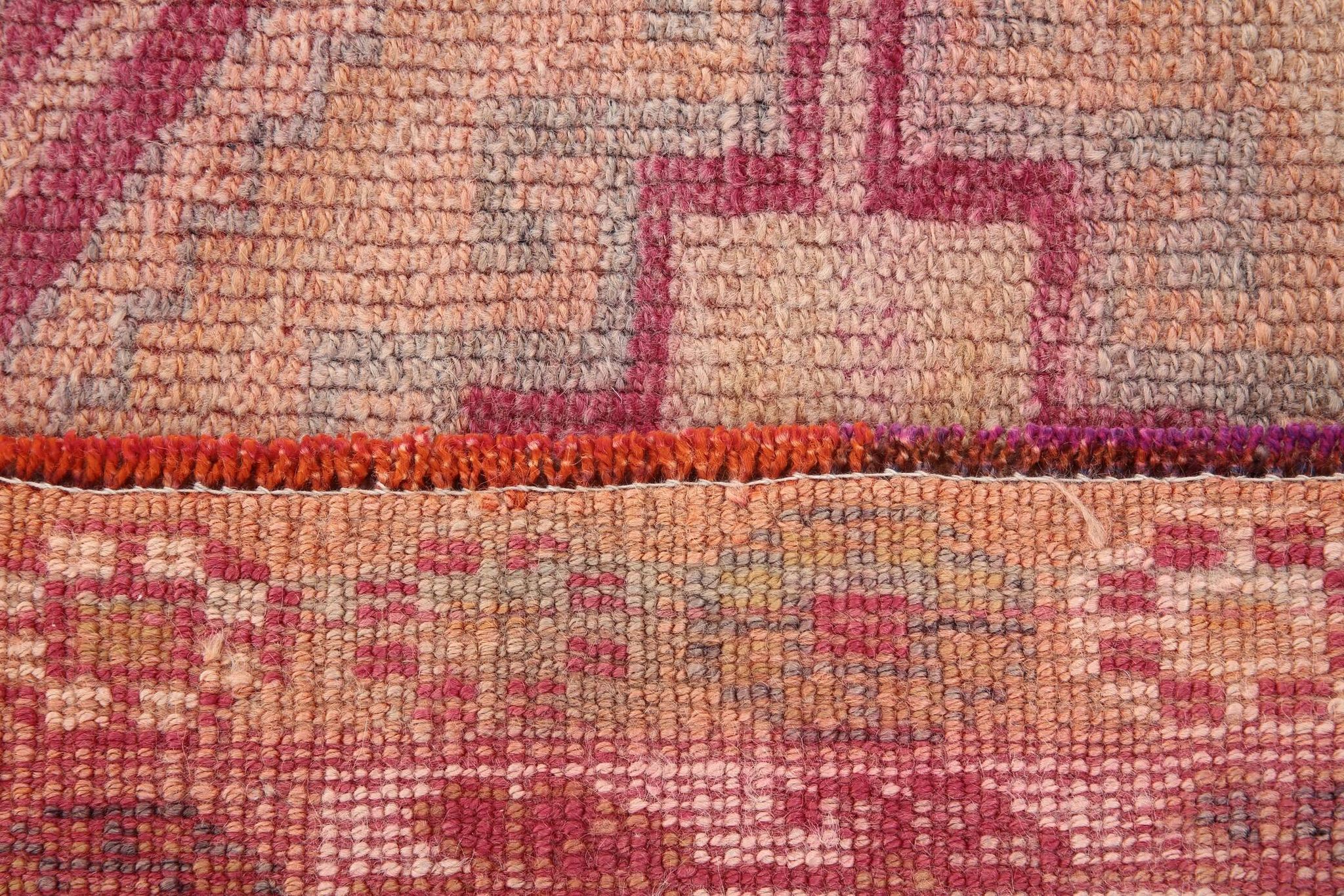 3x12 Rug For Kitchen Pale Red Pink Turkish Vintage Runner Rug 85x367Cm